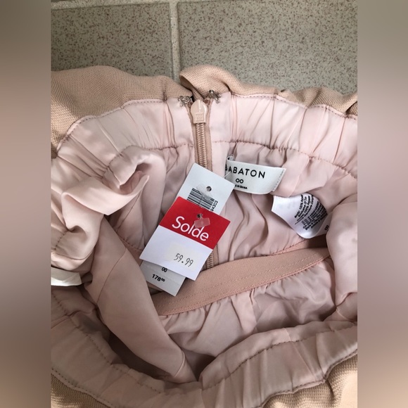 Aritzia Babaton light pink flutter ruffle jumpsuit wide cropped leg size 00 - Picture 4 of 4